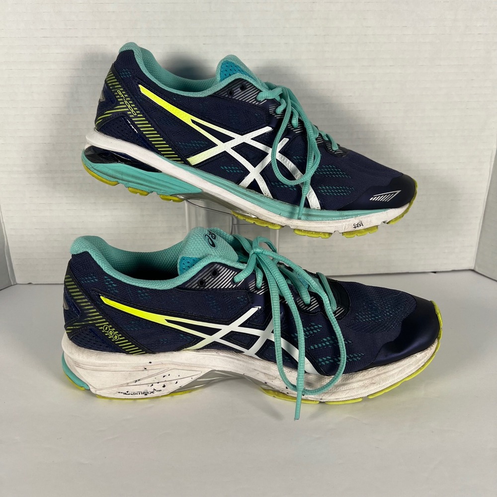Asics GT-2000 4 Womens Running Shoes Navy Turquoise Lime T6A8N Size‎ 9.5 US